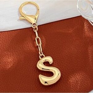 Gold Bubble Initial  Keychain (5102)